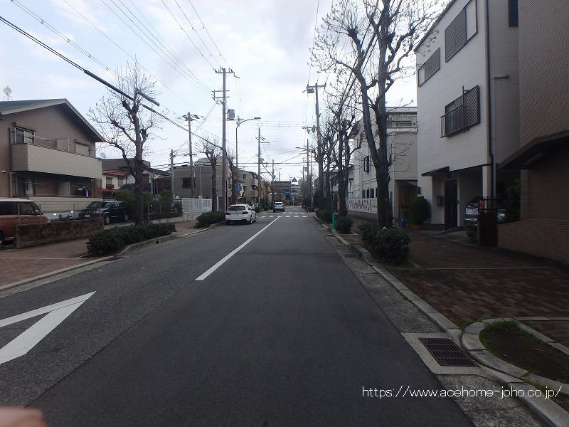 北側公道から東へ望む