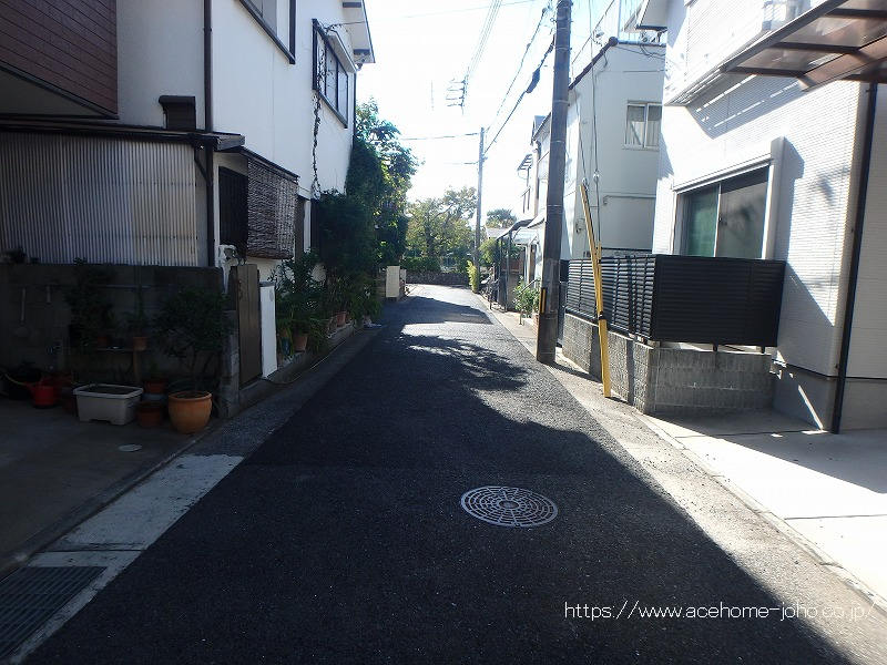 南側道路から南へ望む