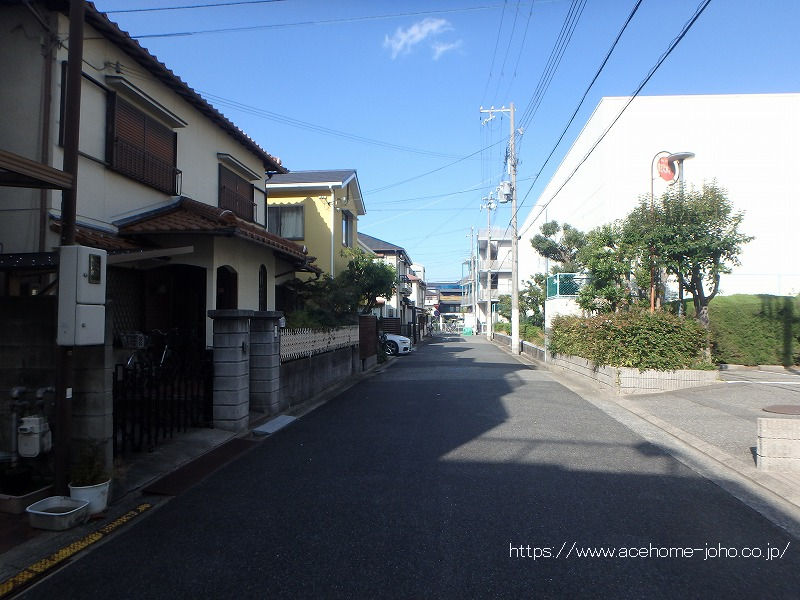 東側公道から北へ望む