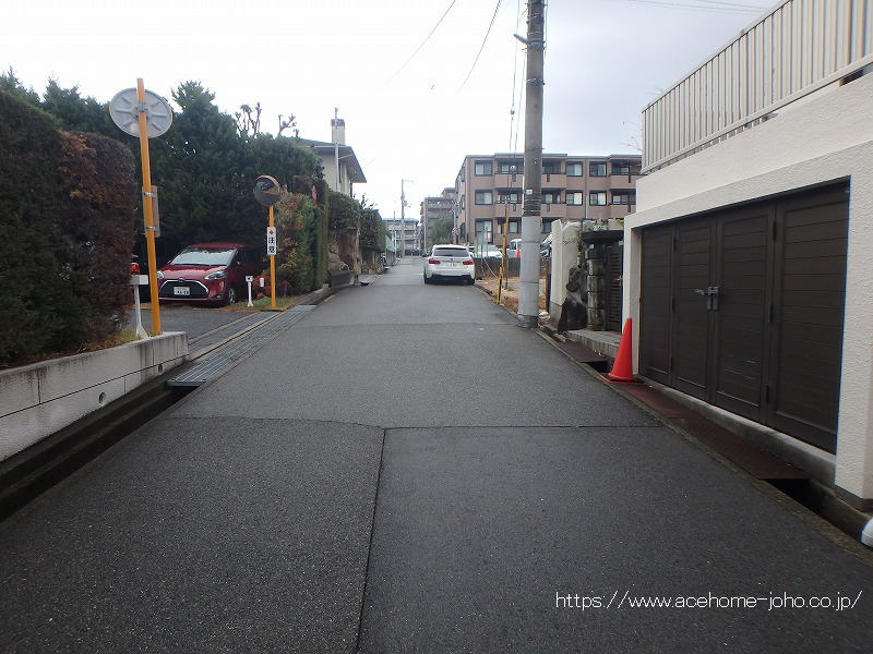 西側公道から北へ望む