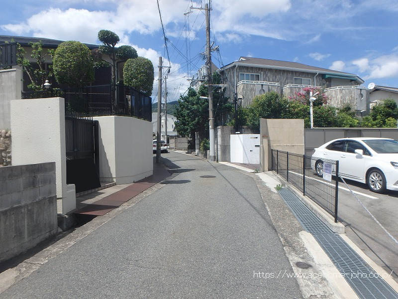 東側公道から北へ望む