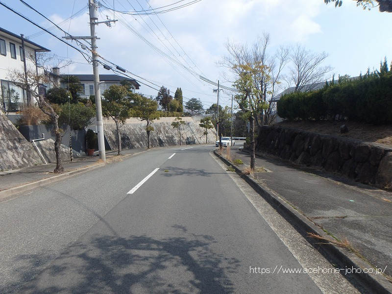 北西側公道から北東へ