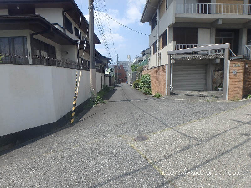 南側公道から西へ望む