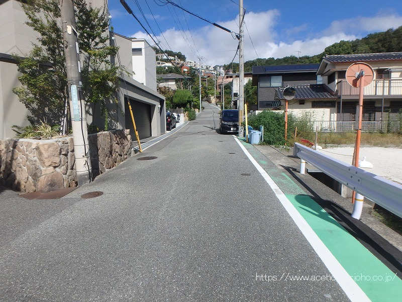西側公道から北へ望む