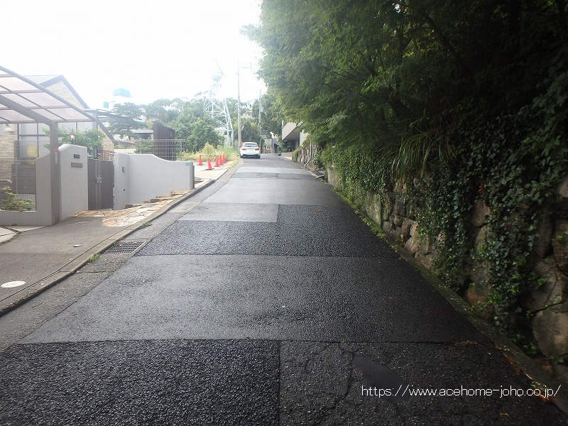 南西側公道から北西へ