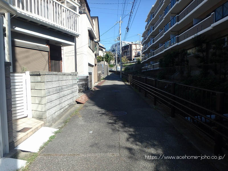 南東側公道から北東へ