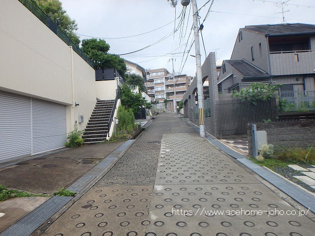 東側道路から北へ望む