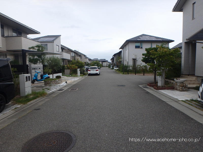 北側公道から東へ望む