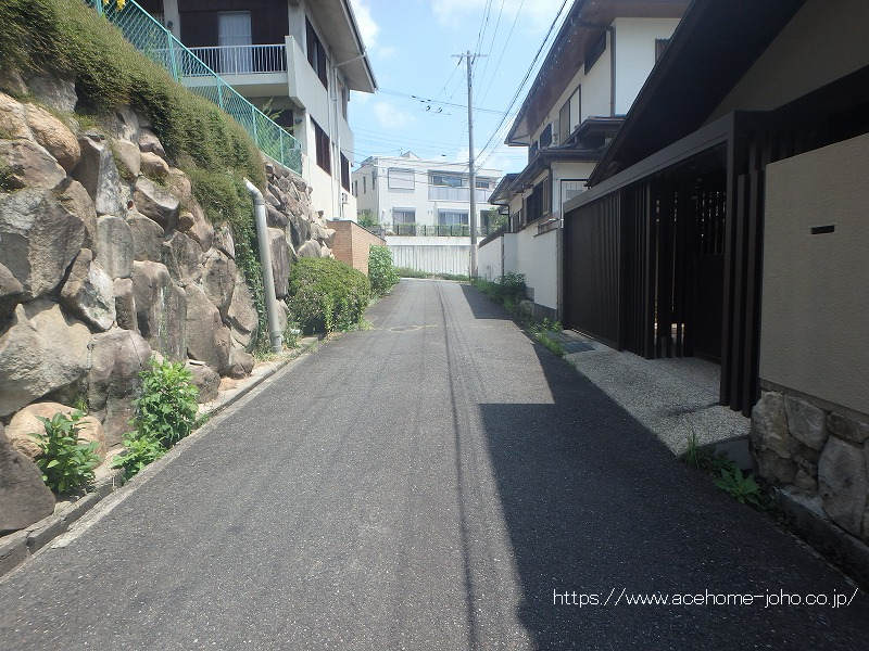 南側公道から東へ望む