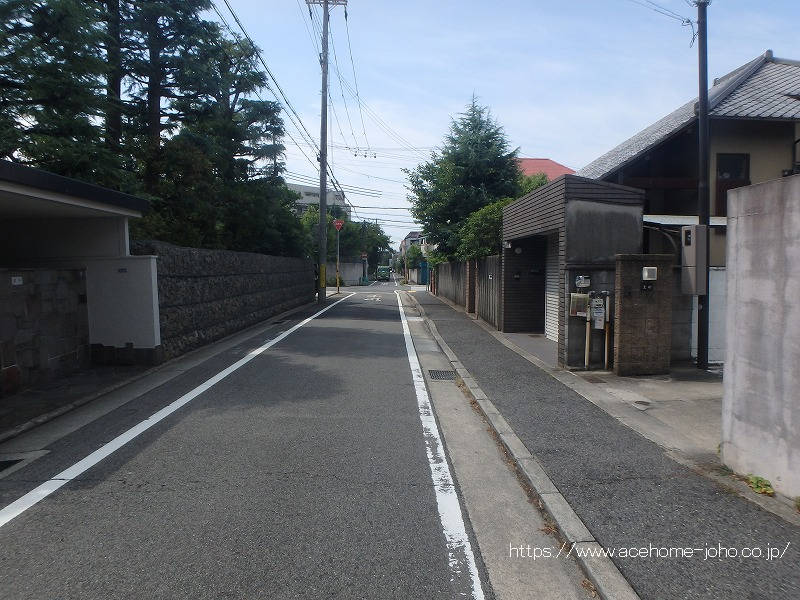 東側公道から南へ望む