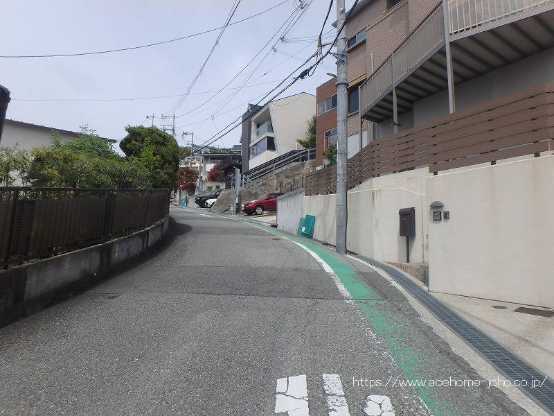 南西側公道から北西へ