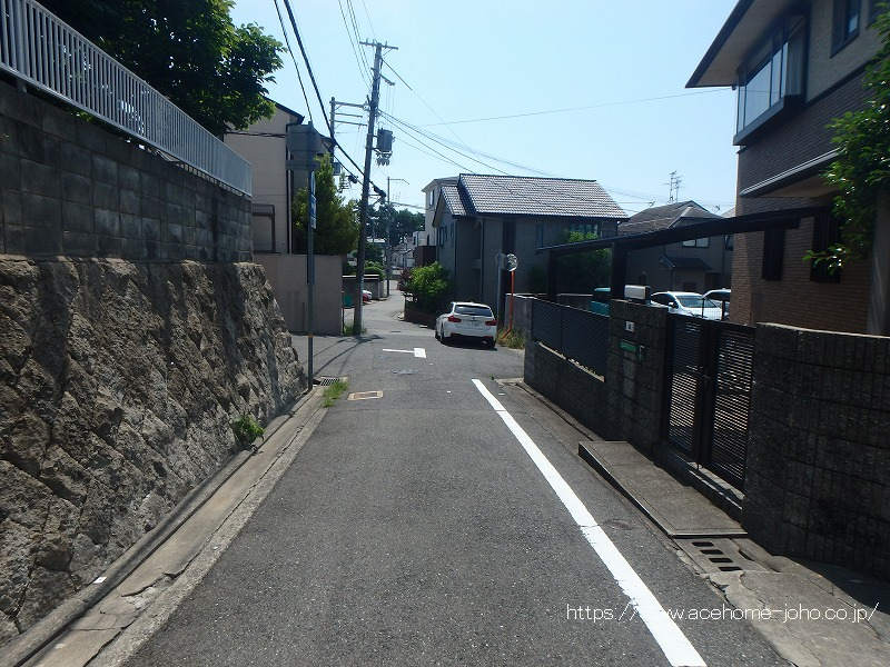 北東側公道から南東へ