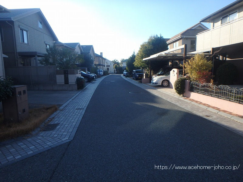 北側公道から西へ望む