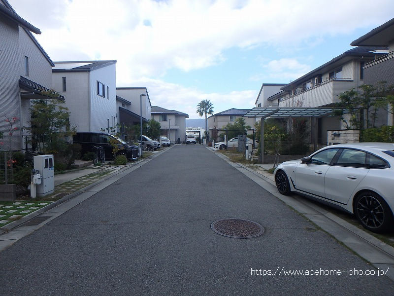 南側公道から西へ望む