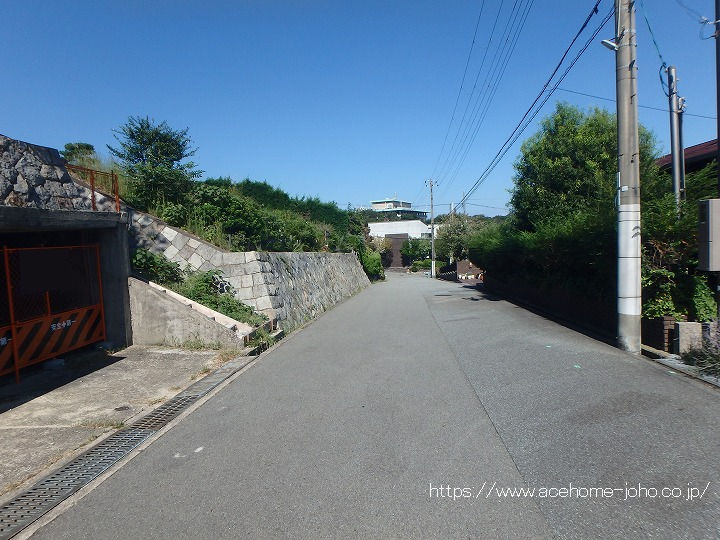 南東側公道から南東へ