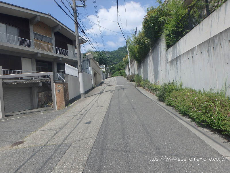 東側公道から北へ望む