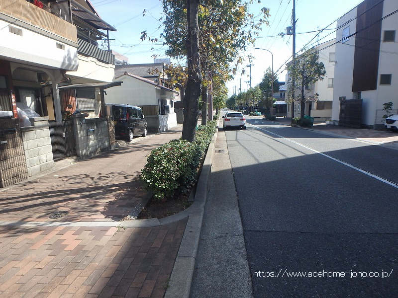 南側公道から東へ望む