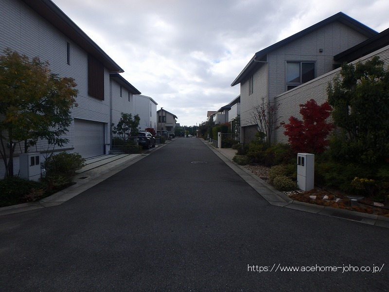 北側公道から西へ望む