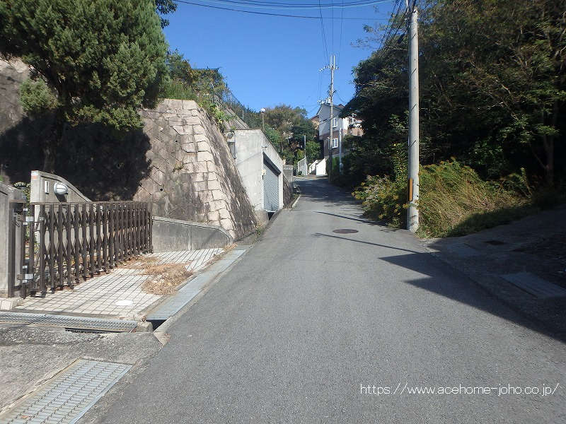 東側公道から北へ望む