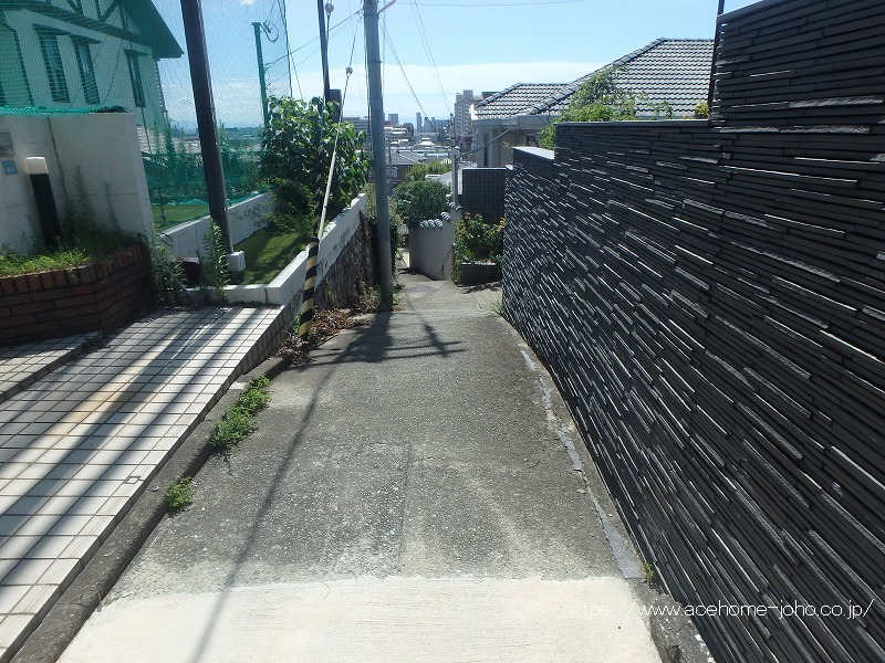 東側道路から南へ望む
