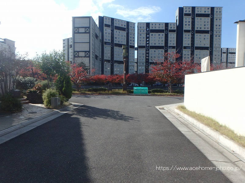 南側公道から西へ望む