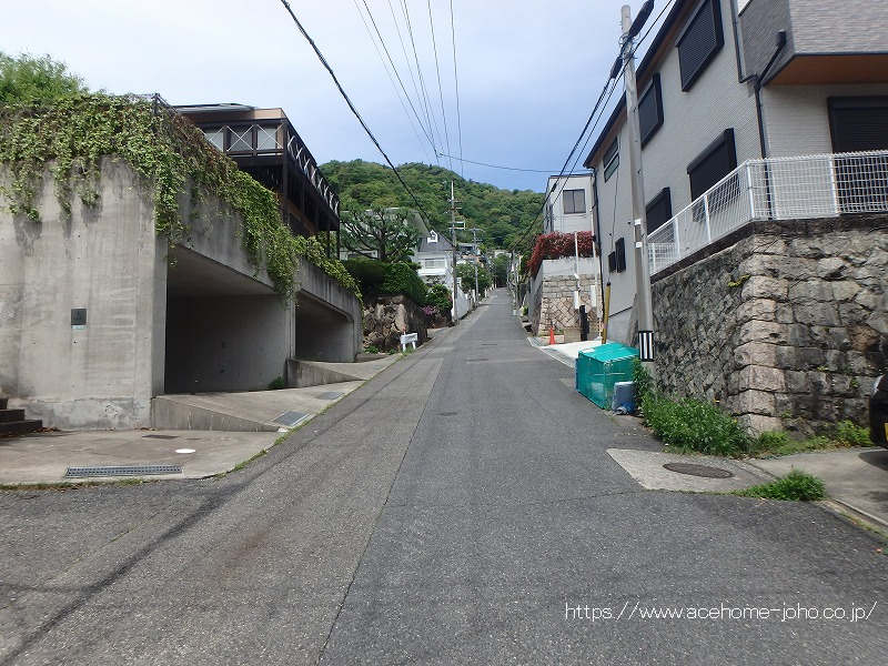 東側道路から北へ望む
