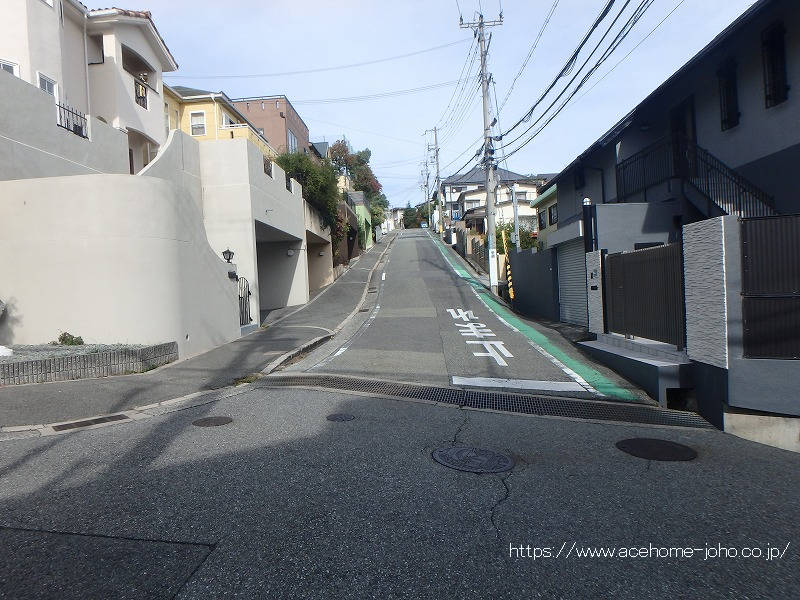 南東側公道から北東へ