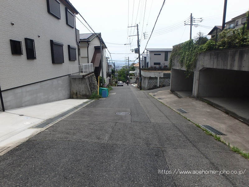 東側道路から南へ望む