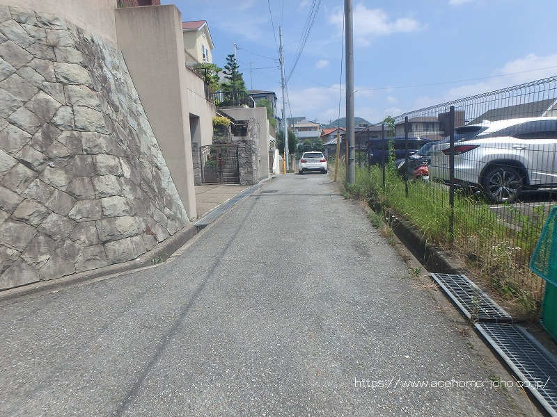 東側公道から北へ望む