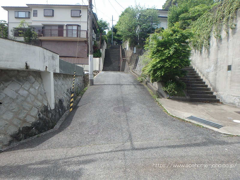 南側道路から西へ望む