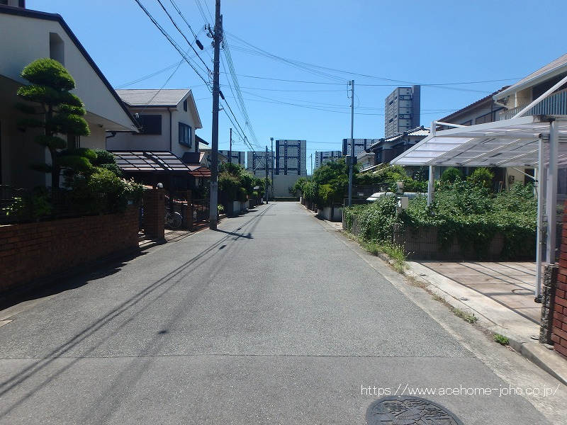 南側公道から西へ望む