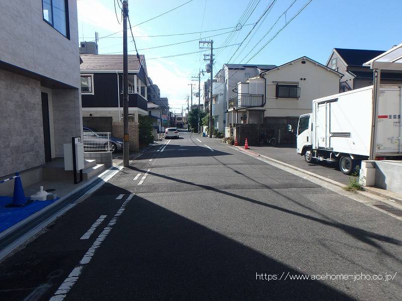 西側公道から南へ望む