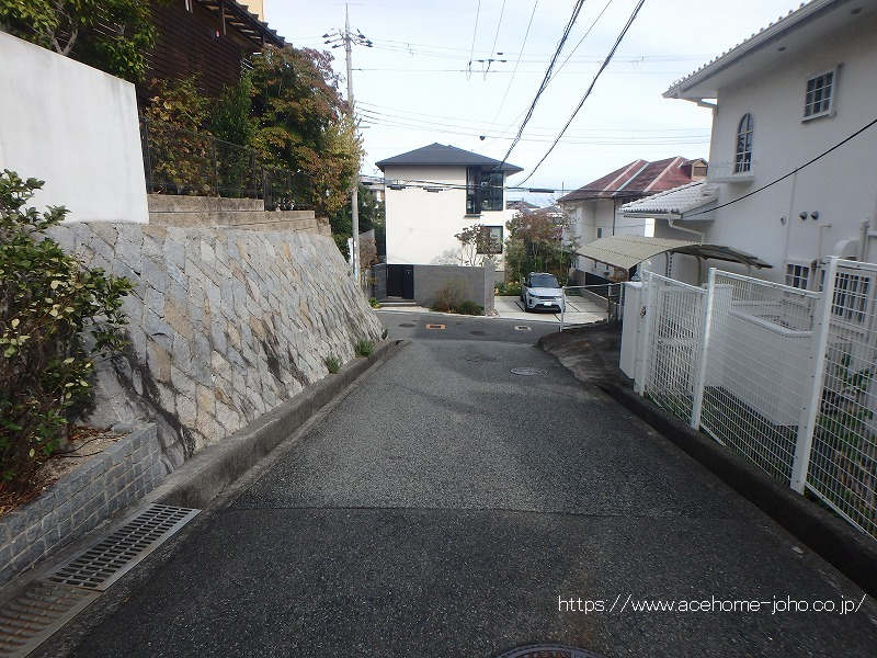 北側公道から東へ望む