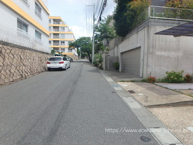 西側公道から北へ望む