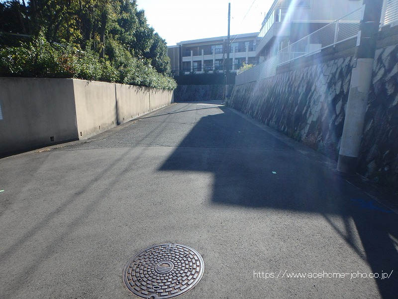 東側道路から南へ望む