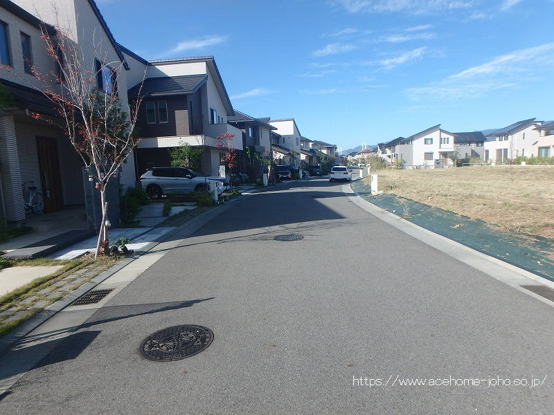 北側公道から西へ望む