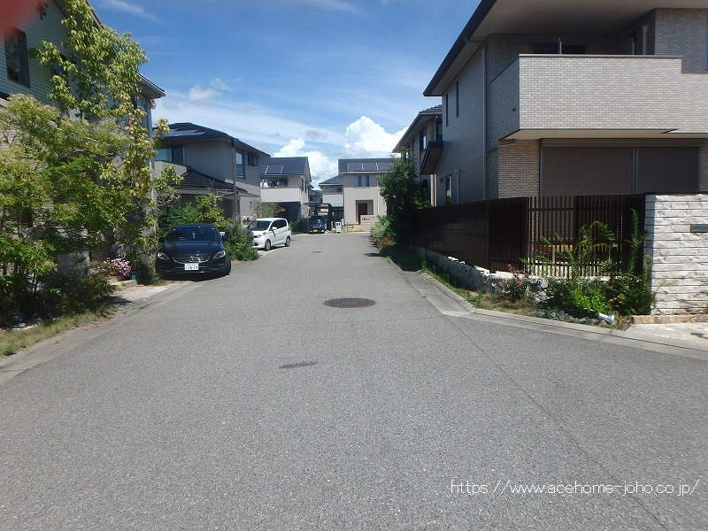 西側公道から北へ望む