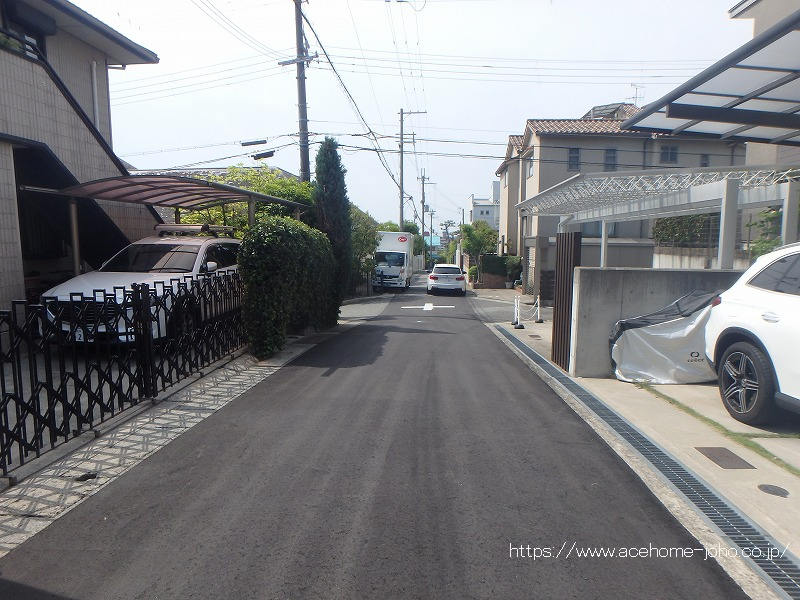 東側公道から南へ望む