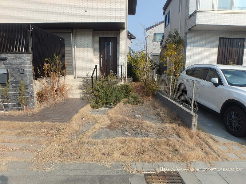 玄関周りと駐車場