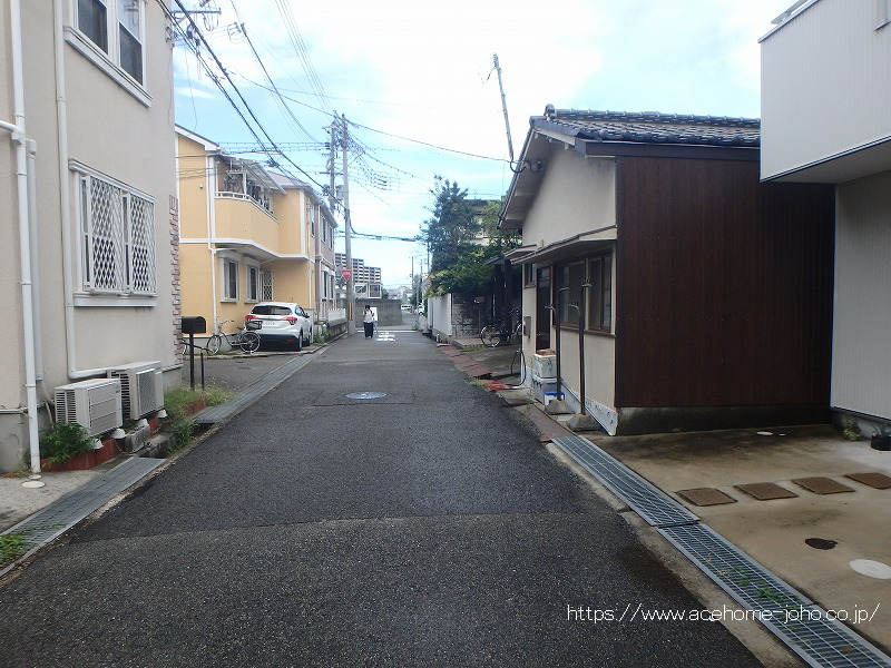 東側公道から南へ望む