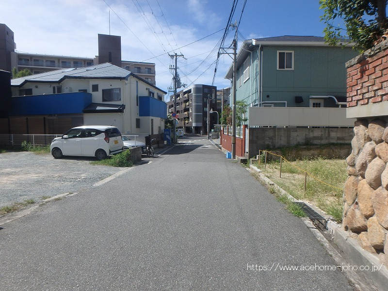 東側公道から南へ望む