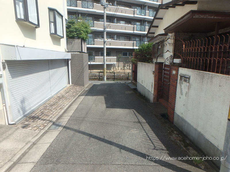 東側公道から南へ望む