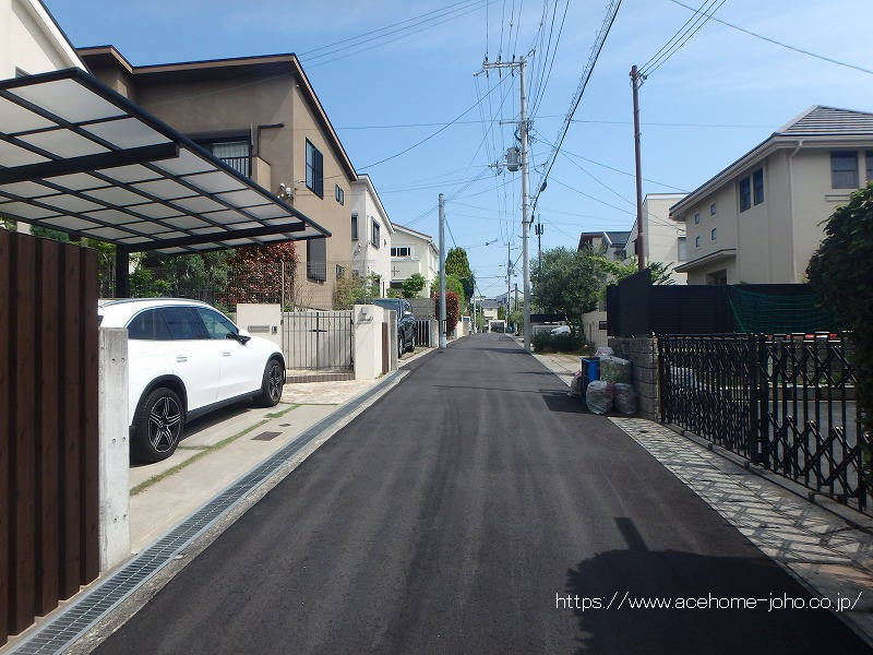 東側公道から北へ望む