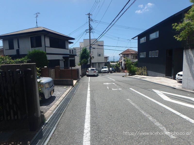 南東側公道から南西へ
