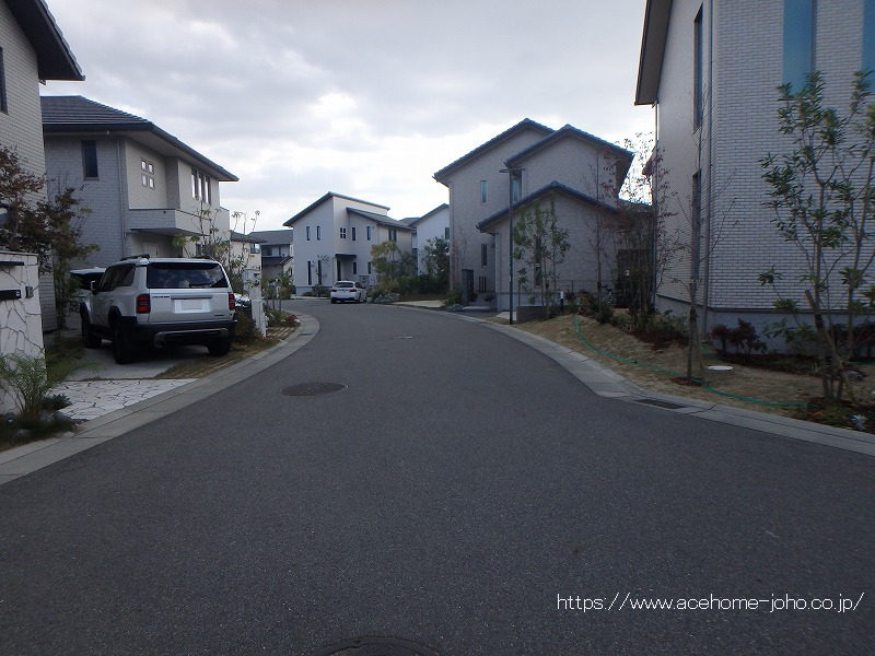 南西側公道から北西へ