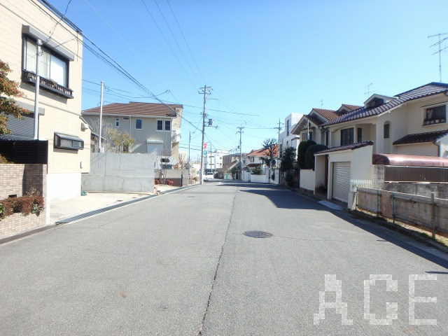 南側公道から東へ望む