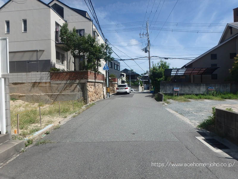 東側公道から北へ望む